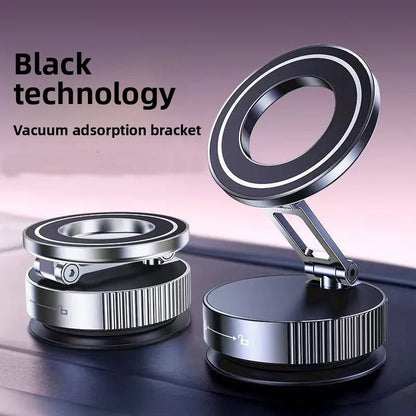 Magnetic Phone Holder with Vacuum Suction, Adjustable 360° Design, Compact and Foldable for Easy Portability